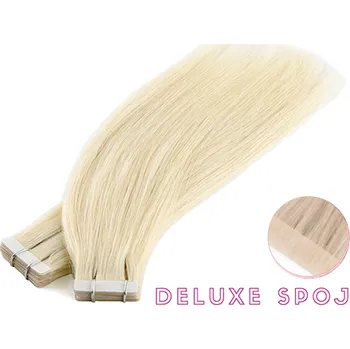 Deluxe neviditelné vlasové PU pásky tape in na prodlužování vlasů 55cm 60 - platina
