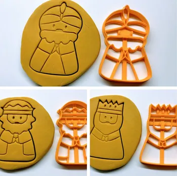 Vánoční dekorace TŘI KRÁLOVÉ - KAŠPAR, MELICHAR, BALTAZAR vánoční vykrajovátka - SET 3ks