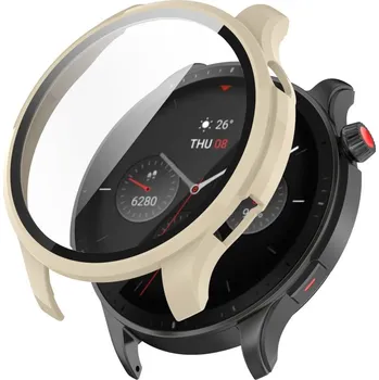 VSECHNONAMOBIL 51413 PC FULL COVER Plastový kryt so sklom Amazfit GTR 4 / GTR 4 Pro béžový