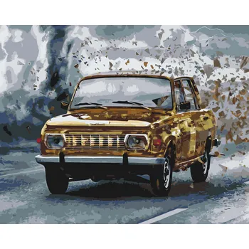 Malování podle čísel - Wartburg 353 Velikost: 40x50cm, Rámování: Pouze srolované plátno