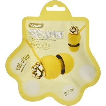 Sluchátka DeTech Sluchátka s mikrofonem Yookie YK1080 - žluté