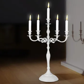 Vánoční dekorace Vánoční lesklý svícen 80 cm | bílý