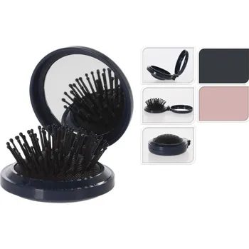 Zrcátko kabelkové, vč.kartáče na vlasy