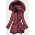 Dlouhá dámská zimní bunda W769 vínová S