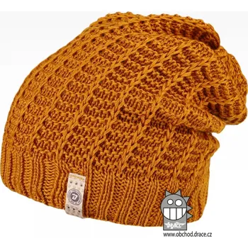 Čepice Merino pletená čepice Dráče - Harmony 26, hořčicová Barva: Hnědá, Velikost: 52-54