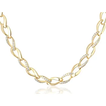 Náhrdelník Dámský stříbrný pozlacený náhrdelník STNAH109F + dárek zdarma