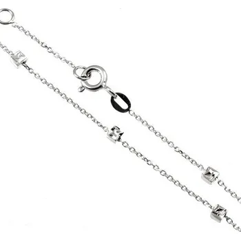 Náramek ŠPERKY-NM, Dámský náramek bílé zlato 1464 kostičky Délka náramku: 17 cm