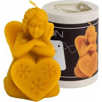 Forma na odlévání Lysoň silikonová forma - andílek se sněhovou vločkou na srdci