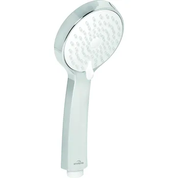 Sprchová hlavice Invena Dafni, 3-funkční ruční sprchová hlavice kulatá, chrom-bílá, INV-AS-02-002-X