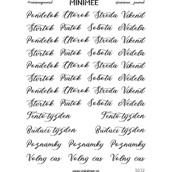 samolepka Samolepky MINIMEE - Dny v týdnu (slovenské)