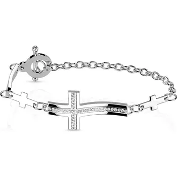 Náramek Ocelový náramek - kříž