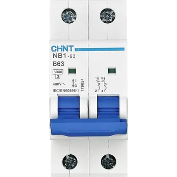 Chint 179654 NB1-63 2P B63 6kA DB elektrický jistič 2pólový 63 A 240 V, 415 V