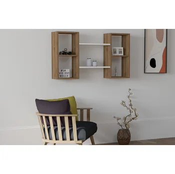 police ASIR Nástěnná police BAMBI bílá ořech