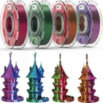 Filament ERYONE Dual-Color Silk PLA SET - Blue&Green+Red&Green+Red&Blue+Purple&Gold (1.75mm | 4x250g)