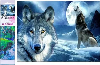 Diamantové malování Kreativ Vlk v zimě 30 x 40 cm
