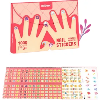 kreativní sada Mideer Dětské samolepky na nehty princezna 1000 ks