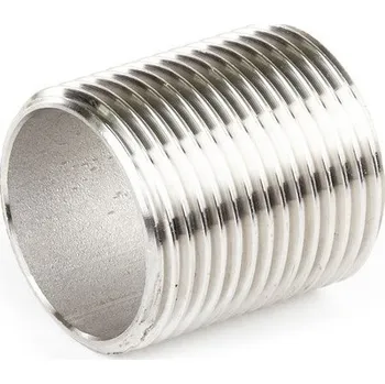 Fitinka Vsuvka nerezová jednoznačná (dvojnipl, nipl) NEREZ závitová, krátká - vnější závity - INOX - 1/4"x18,3 TYP309