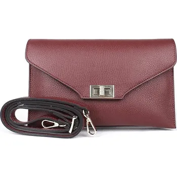 Kabelka Kožené tříoddílové tmavěčervené psaníčko či crossbody kabelka 3111