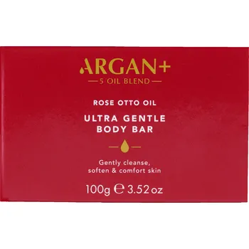 Mýdlo Argan+ Ultra Gentle Body Bar Tuhé mýdlo s olejem z damašské růže, 100 g
