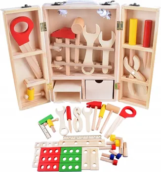 Majlo Toys Wooden Toolbox dětské dřevěné nářadí ve skříňce