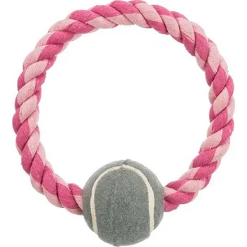 Hračka pro psa Hračka TRIXIE bavlna - kruh s tenisovým míčem 6x18cm