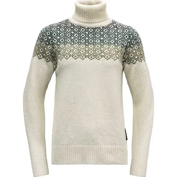 Dámský svetr Devold dámský vlněný svetr Syvde Wool High Neck Barva: OFFWHITE, Velikost: XL