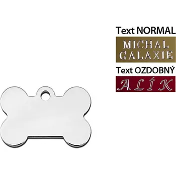 psí známka QUICK TAG gravírovací známka - chromová kost (S)