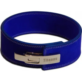 Opasek na cvičení Aleš Lamka - Fitness Opasek s gravírovanou pákovou přezkou (modrá) - Titánus Velikost: L