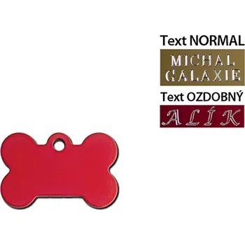 psí známka QUICK TAG gravírovací známka - červená kost (S)