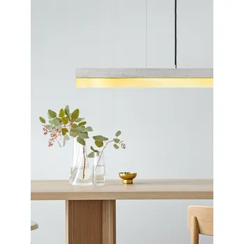 Lineární svítidlo Gant C2 2700K, d. 92cm, mosaz Barva el. vedení: Světle šedá, Povrch - materiál: Světlý beton, Délka kabelu: 3 m