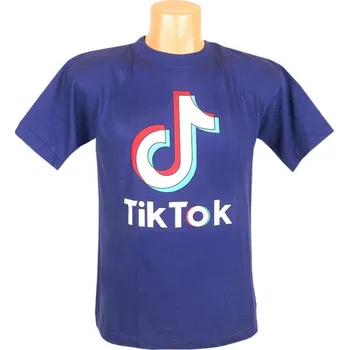 Dívčí tričko Dětské tričko TikTok tmavomodré (Oblečení tik tok Tričko pro děti)