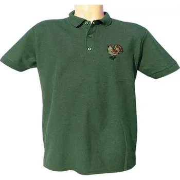 Pánské tričko Polokošile lovecká Tetřev hlušec výšivka (pánské bavlněné tričko s krátkým rukávem)