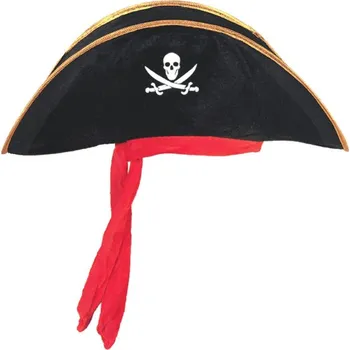 Klobouk Pirátský klobouk černý (Součást kostýmu na Halloween)