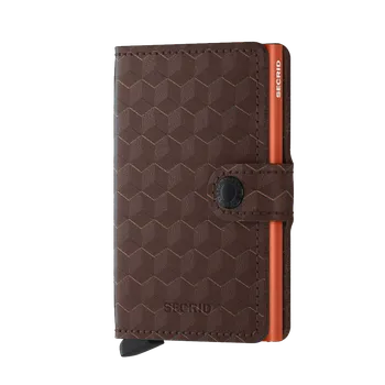Peněženka Kožená peněženka SECRID Miniwallet Optical Brown Orange hnědá s oranžovým pouzdrem