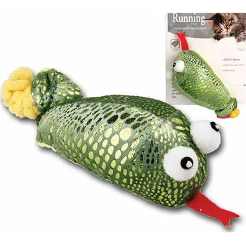 Hračka pro kočku Hračka pro kočky GIGWI - Vibrating Running zelený had vibrující s catnipem 11,5x5x5cm