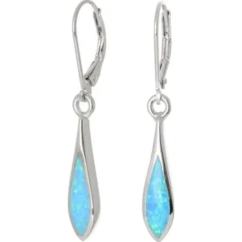 Náušnice Stříbrné visací naušnice s modrými opály STNAU1345F