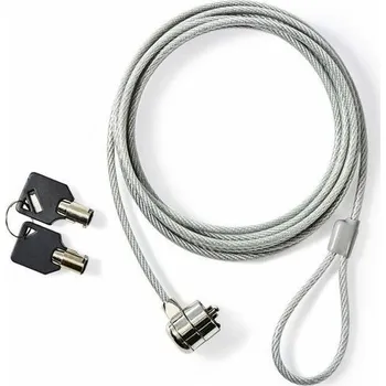 Visací zámek Nedis NBLKK1003ME - Zámek Notebooku | Tlačítko | 3 m | Stříbrná