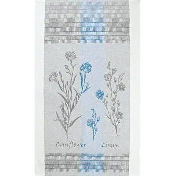 Utěrka Snový svět Chrpa a len - lněná utěrka