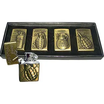 Zapalovač Zapalovač Army Grenades kazeta 4 ks (benzínové zapalovače zn. KANTAI 4ks v balení)