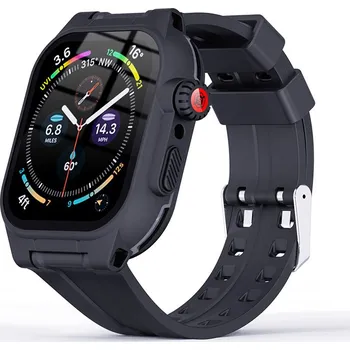 Řemínek na hodinky Kryt / pouzdro SHELLBOX pro Apple Watch 41mm 7 / 8 - celotělové + řemínek - voděodolný - černý