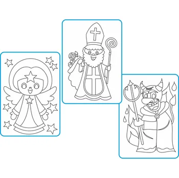 kreativní sada Radost v písku Malování pískem základní sada, Mikuláš, čert a anděl