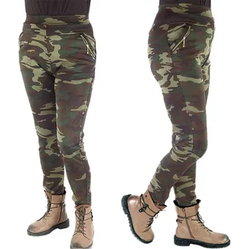 Dámské legíny Zateplené legíny maskáčové woodland Bambus M02 (levné legíny pro dámy)