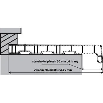 Parapet Vnitřní plastový parapet Comfort 250 mm bílý