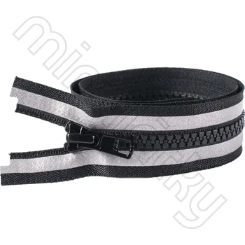 Zip Zip kostěný dělitelný reflexní VISLON® černá 30 cm YKK