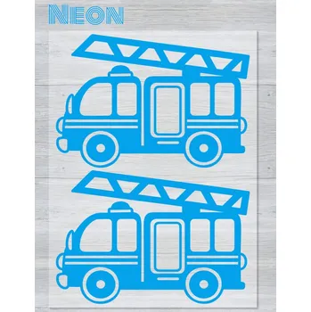 Engross Nažehlovací neonový obrázek - Hasičské auto barva: modrá