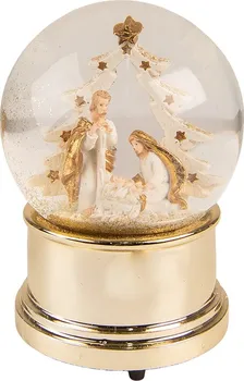 Vánoční dekorace Clayre & Eef 65151 sněžítko se svatou rodinou 10 cm
