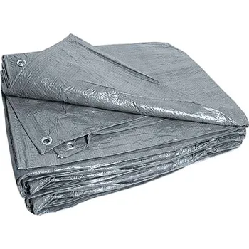 Krycí plachta Celta 6x10 stříbrná 100g / m2 (nepromokavá zakrývací plachta šedá odolná UV záření dlouhá životnost)