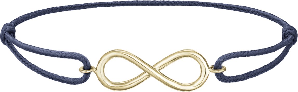 Tiami Pánský náramek Infinity ze žlutého zlata Šnůrkové náramky: tmavě modrý
