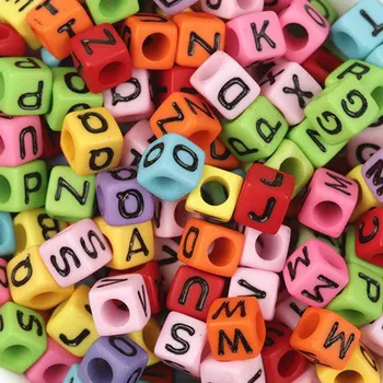 Materiál na výrobu šperku Šperky4U Plastový korálek kostka - písmeno - PK201-B