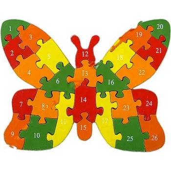 Puzzle Puzzle dřevěné Motýl (barevná skládačka pro děti od tří let)